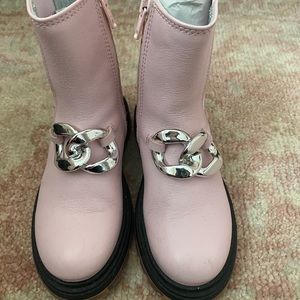 Monnalisa rose pink girls boots Sz 26.